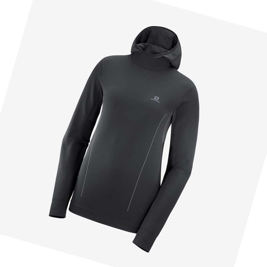 Sudadera Con Capucha Salomon ESSENTIAL SEAMLESS Mujer Negros | MX 2534AHK